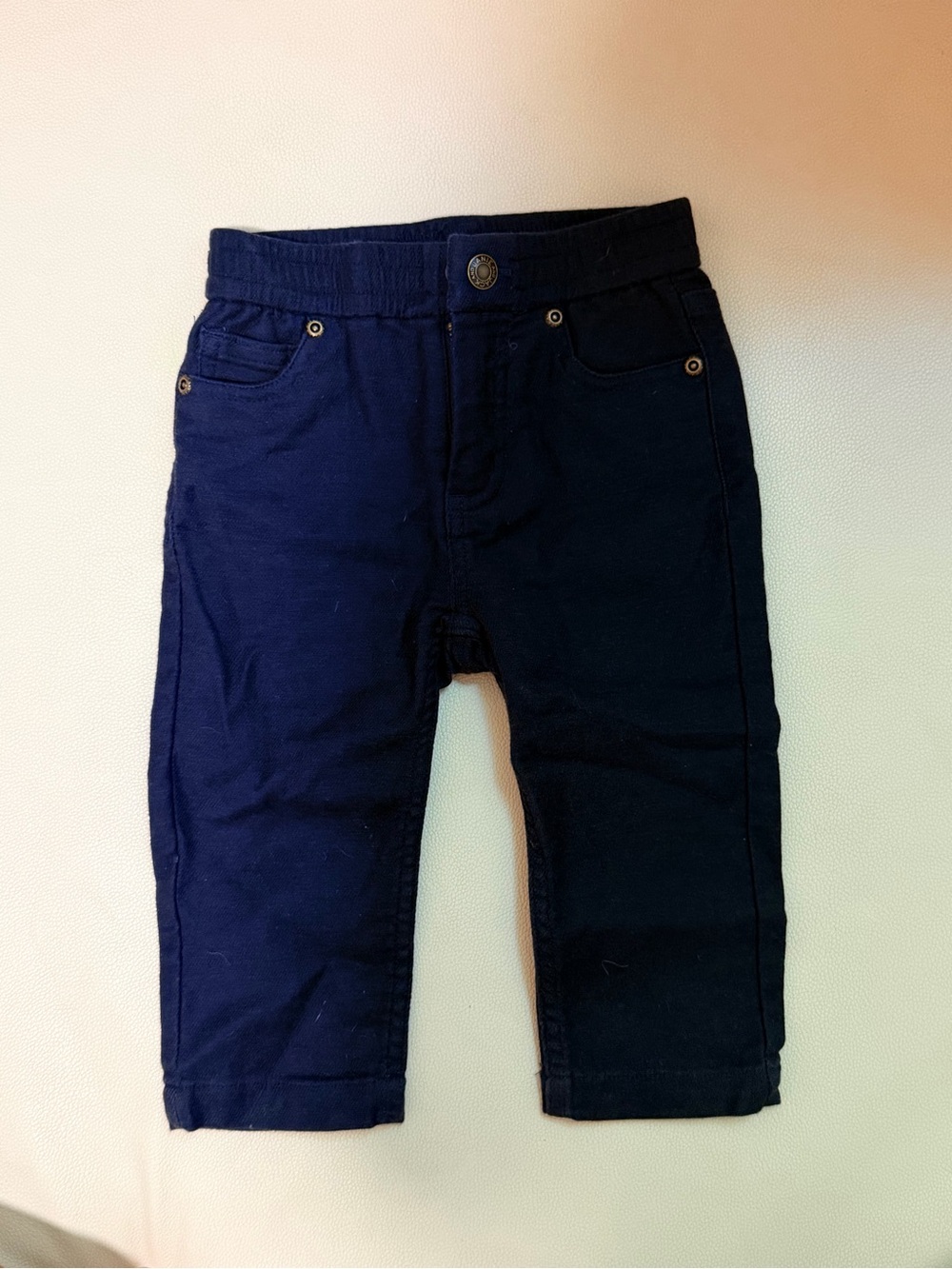 Janie and Jack Navy Knit Pants for Kids, size 12-18M